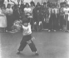 Sifu Jason Wong, 5 years old performing kung fu in Washington Square Park of San Francisco