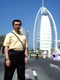 Grandmaster in front of the 7 Star Hotel